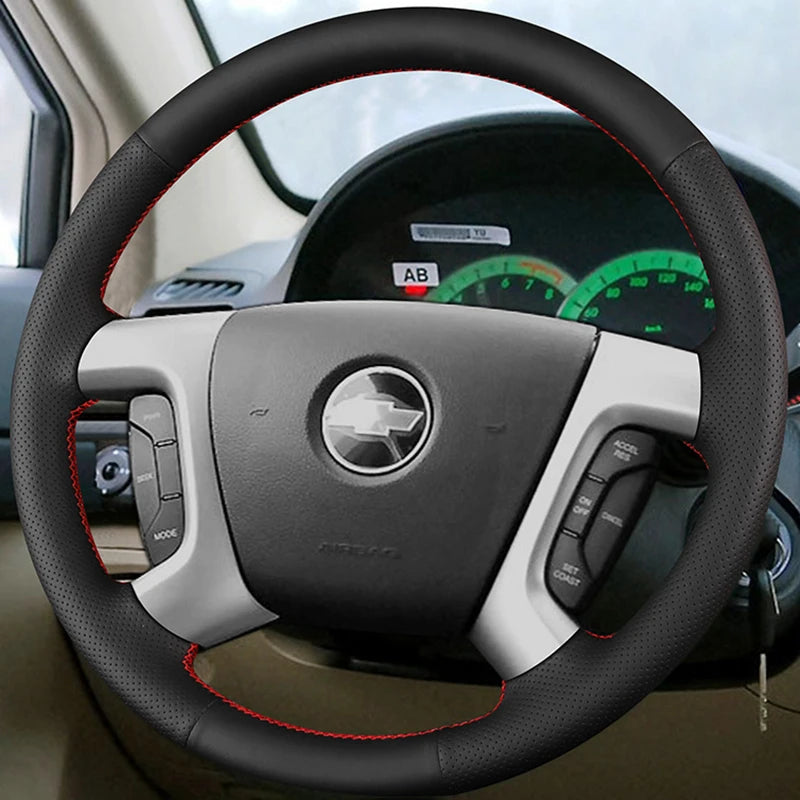Customize DIY Genuine Leather Car Steering Wheel Cover For Chevrolet Captiva Silverado GMC Sierra 2007-2014 Daewoo Car Interior