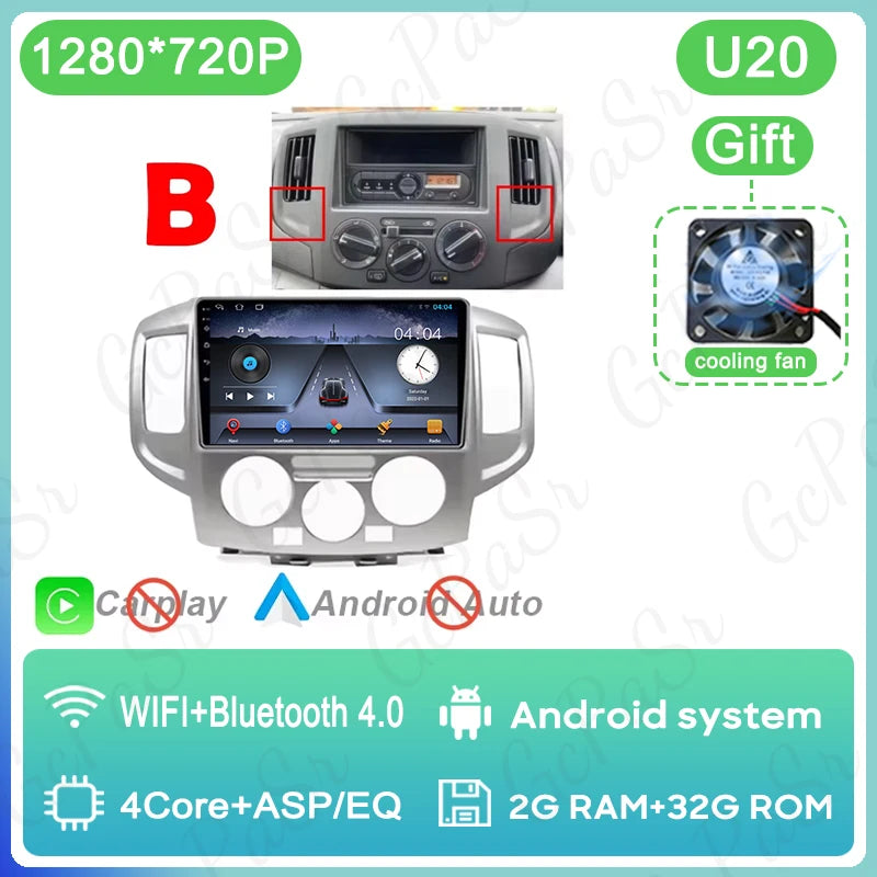 Stereo Car Radio For NISSAN NV200 2011 - 2018 GPS Navigation Android 16 Multimedia Player Carplay Auto 4G WIFI BT No 2din DVD