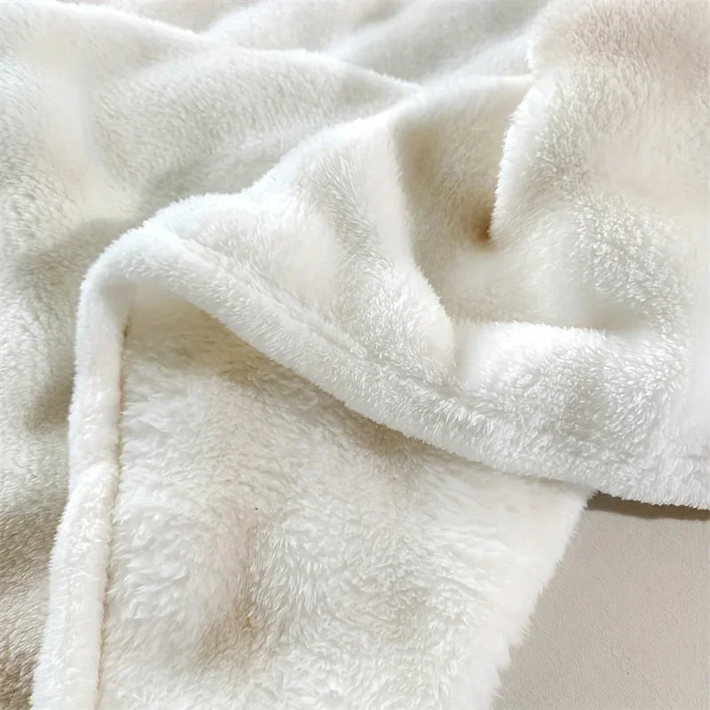 Faux Rabbit Fur Bed Blanket, Soft Thick Plush Throw