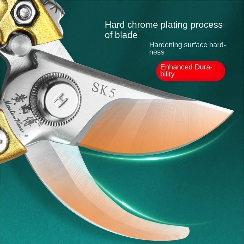 High-Carbon Steel Pruning Shears for Fruit Trees - Durable, No Assembly Required, Industrial Grade Tool