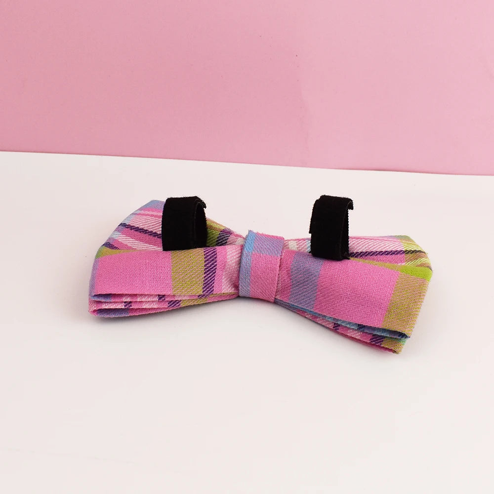 Padded Dog Collar & Leash Set - Plaid & Velvet Bow Styles, S-XL - photo 3