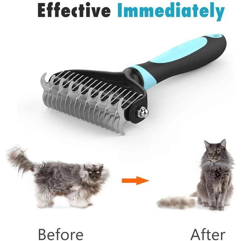 Pet Hair Remover Grooming Brush - Dog & Cat Deshedding Comb - photo 3