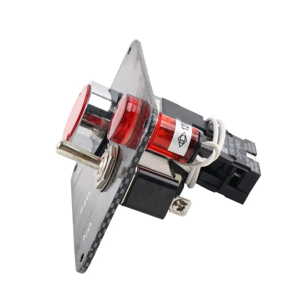 Carbon Fiber Car Switch 2in1 Comb Racing Car Toggle Ignition Switch Panel 12V Engine Start Starter Push Button With Red LED