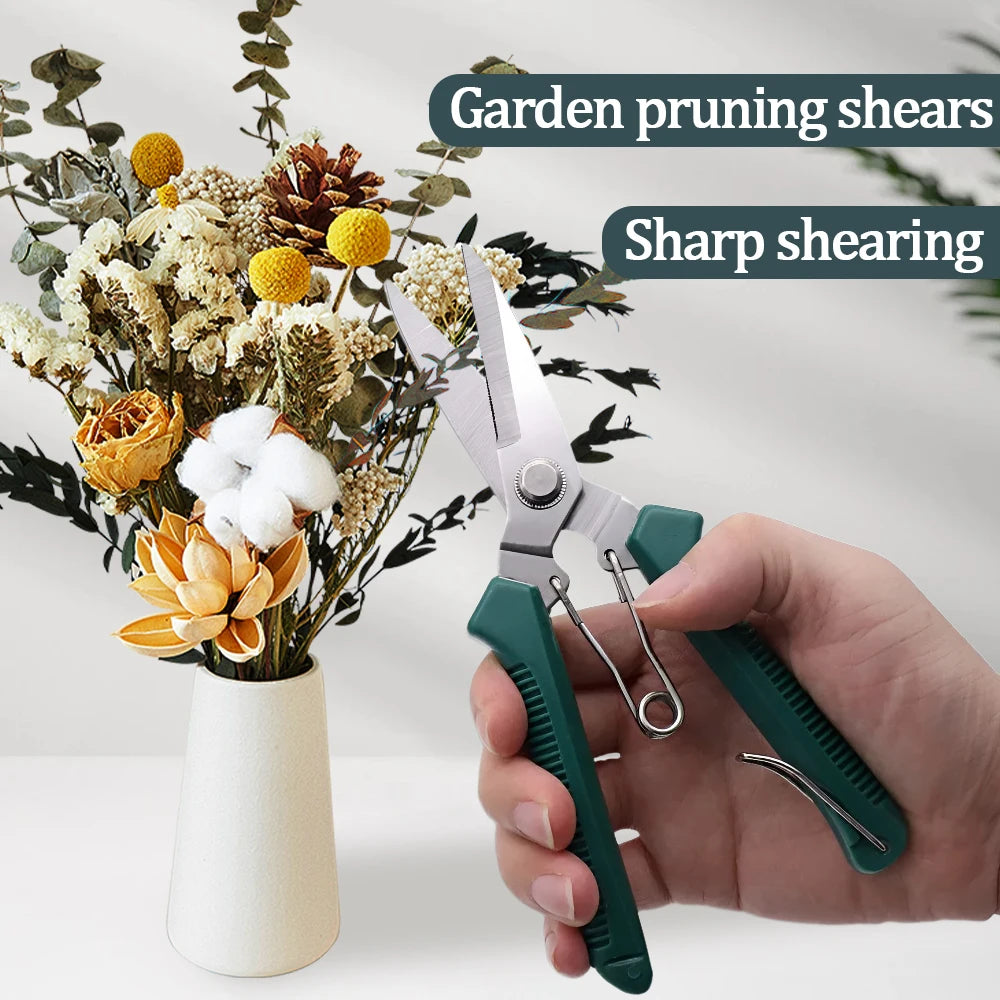 Straight Head Pruning Shears Non-slip HandleStainless Steel Outils Manuels Household Bonsai Garden Scissors Pruing Shear