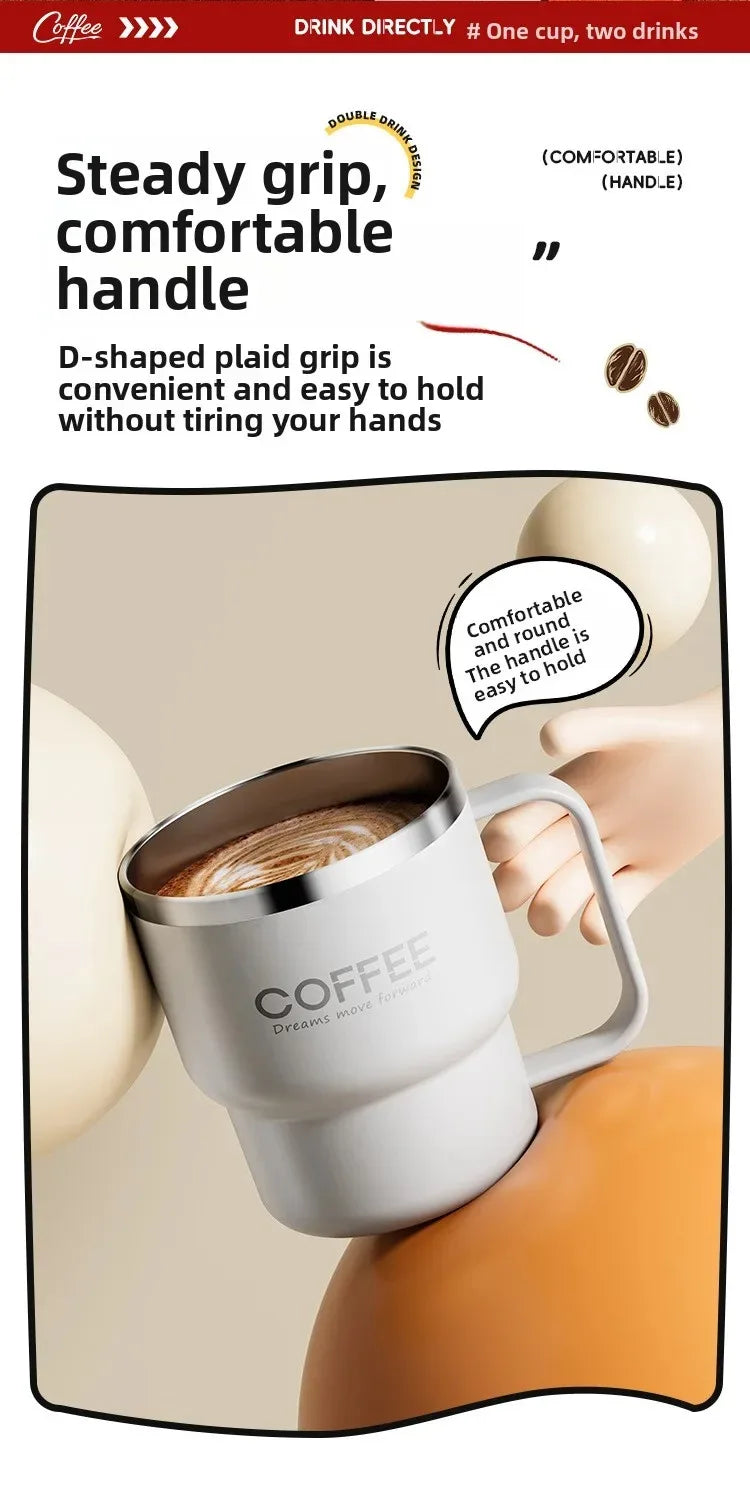 400ML Double Layer Coffee Mug 304 Stainless Steel Sealed Drinking Cup For Cold And Hot Water Insulated Milk Coffee Cup Drinkware