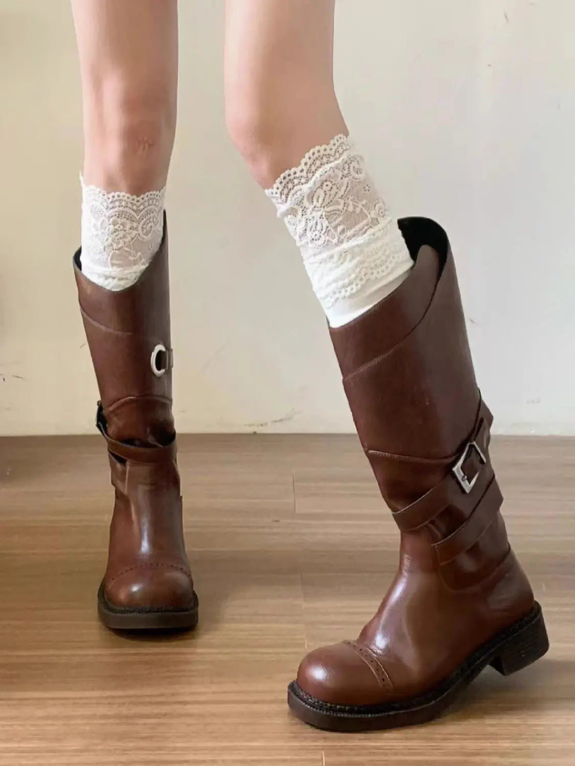 Women's Lace Trim Thigh High Stockings