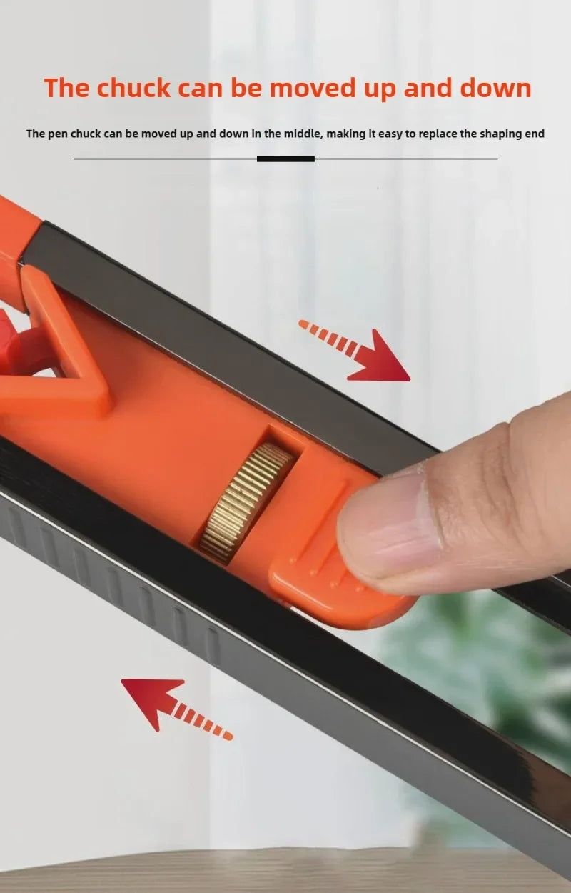 Profile Scribing Ruler with Adjustable Locking Mechanism for Irregular Contour Measurement - Precision Woodworking Gauge Tool