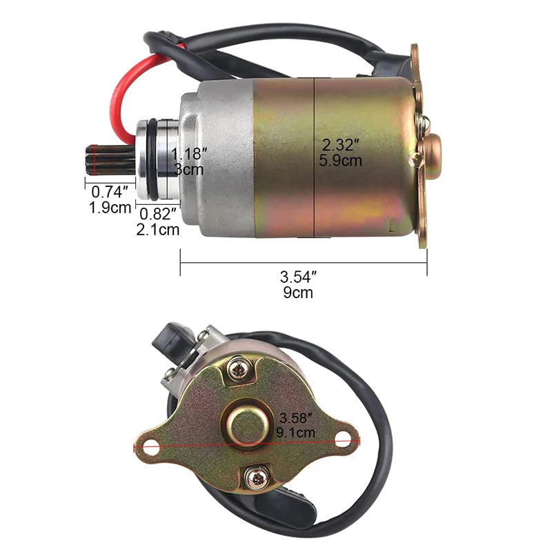 9 teeth Starter Motor GY6 Carter Talon Yerf Dog 150cc Go Karts 125cc Taotao SUNL Baja Icebear Tank Roketa 152QMI 157QMJ Engine