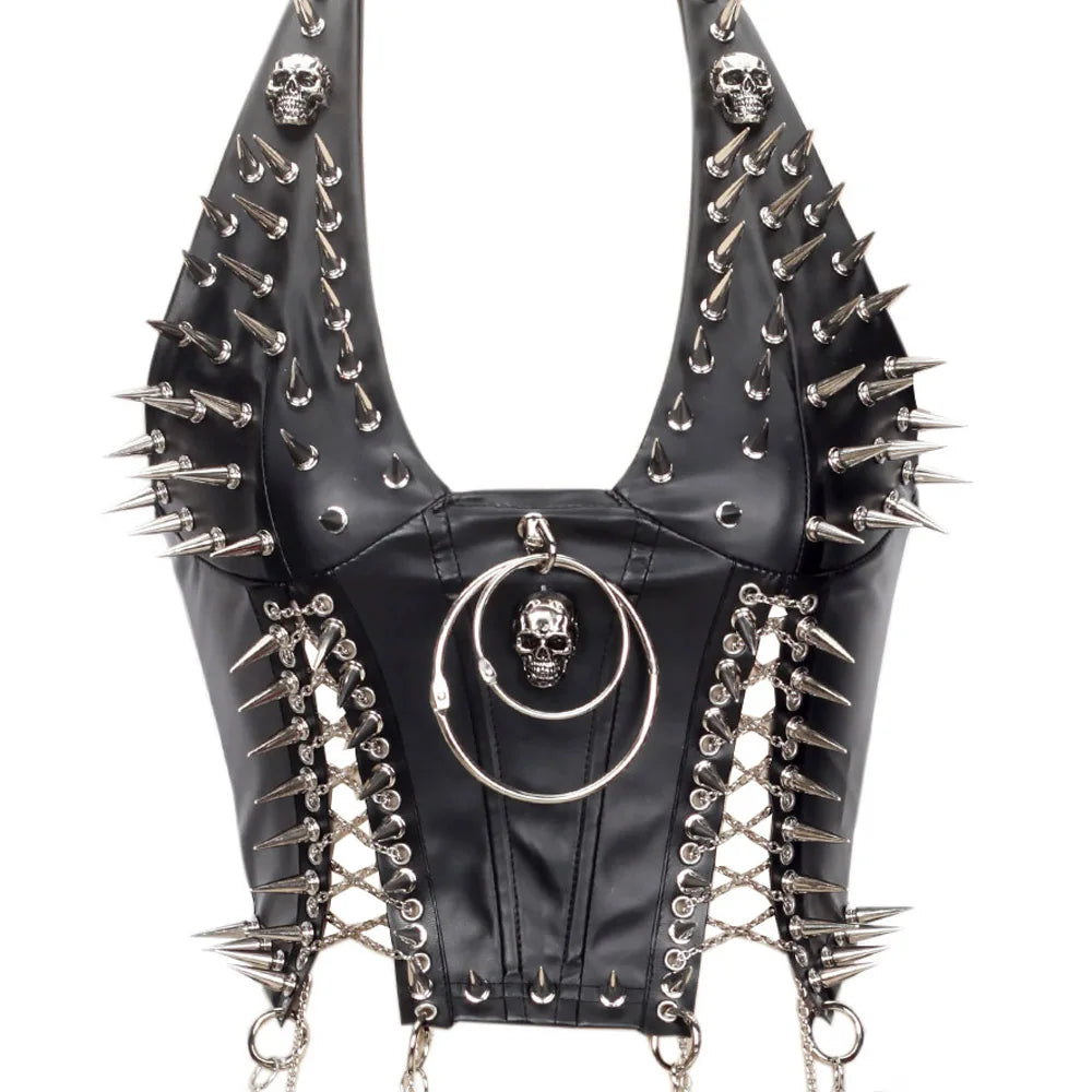 Women's Studded Y2K Grunge Tank Top — Gothic Spiked Cami
