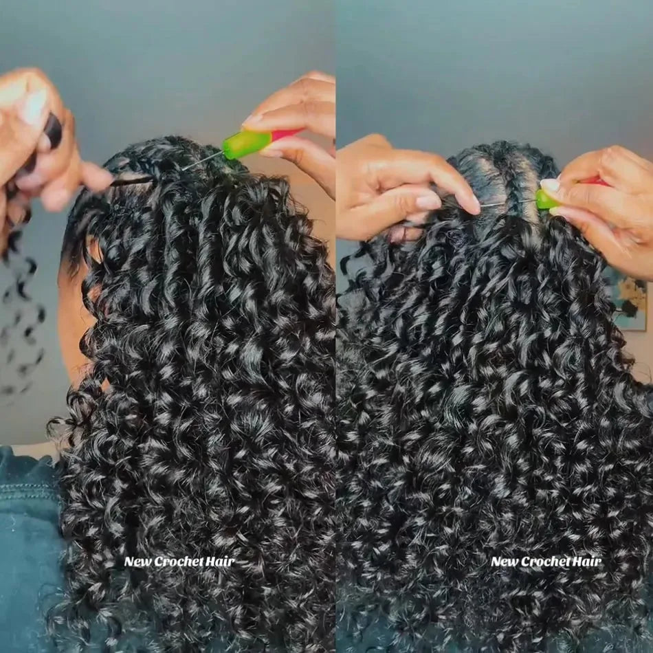 Curly Crochet Human Hair Hair Feather Knotless Pre-Separated Crochet Hair Extensions For Braiding Women Brazilian Human Bundles