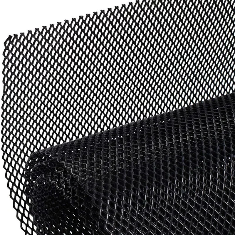 100x33cm Universal Aluminum Alloy Car Grill Mesh Auto Bumper Grille Cover Net Protector Hexagonal Diamond Seagull Black/Silver