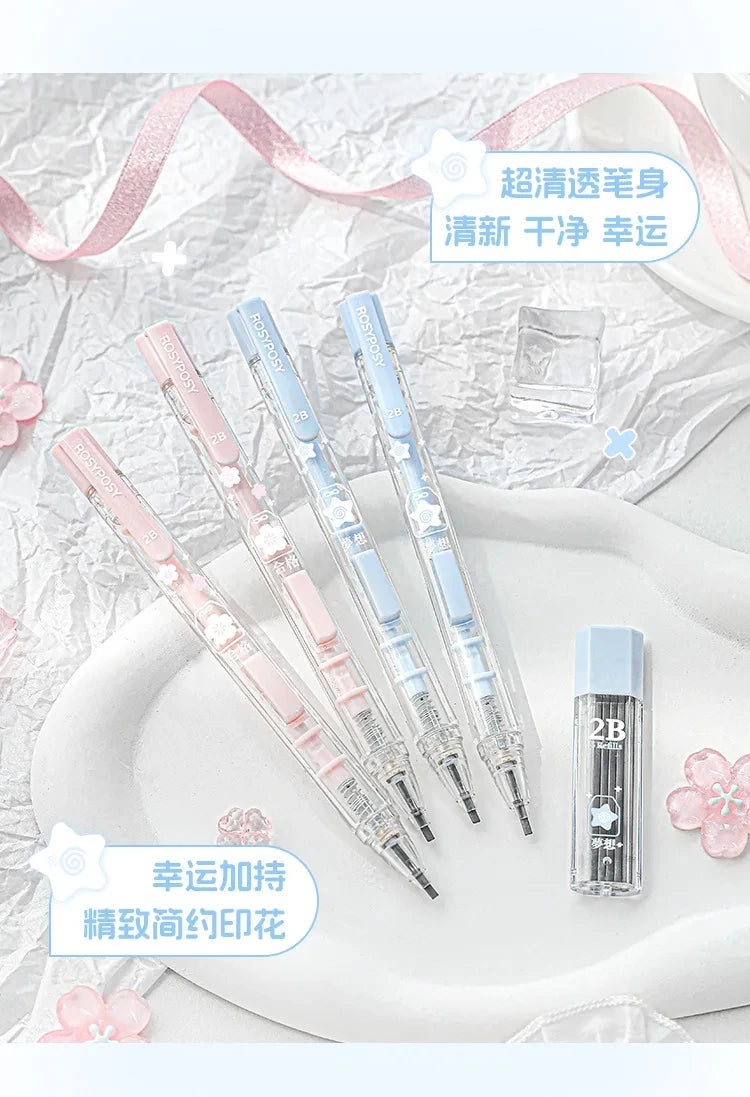 Kawaii Retro Japanese 2B Mechanical Pencil Set for Students