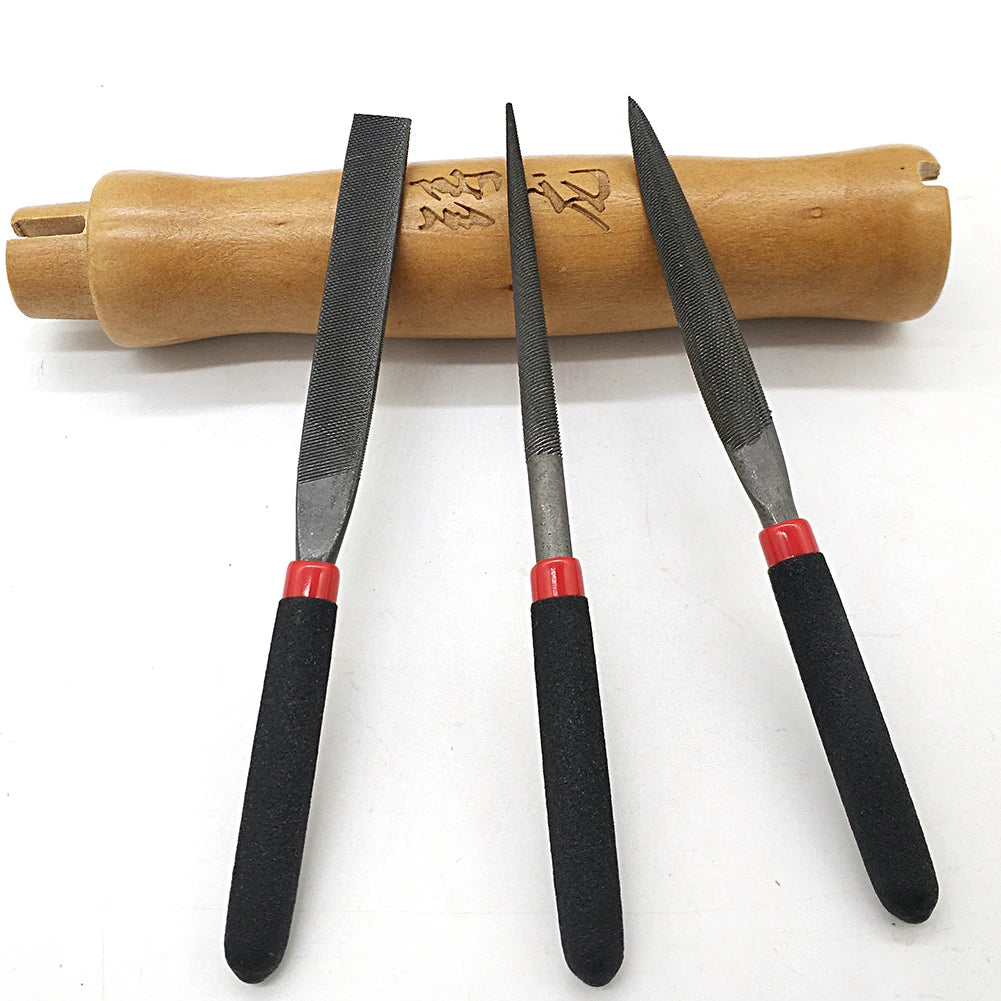 Small Steel Needle Files Set – Flat, Round & Half-Round Files for Metal, Glass, Stone & Woodworking