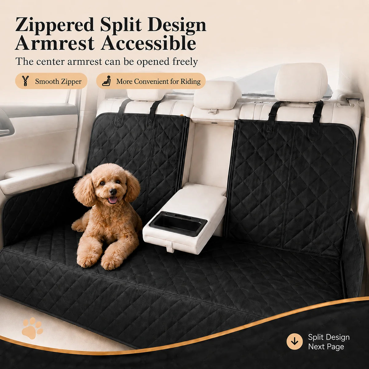 Pet Car Seat Cover - Front or Rear Bench, Waterproof – photo 3