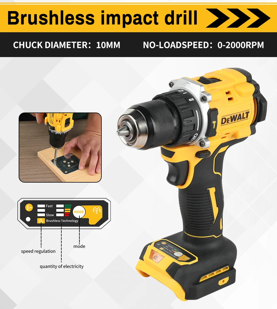 DEWALT DCD805 Brushless compact percussion drill electric drill rechargeable lithium electric multi-function drill