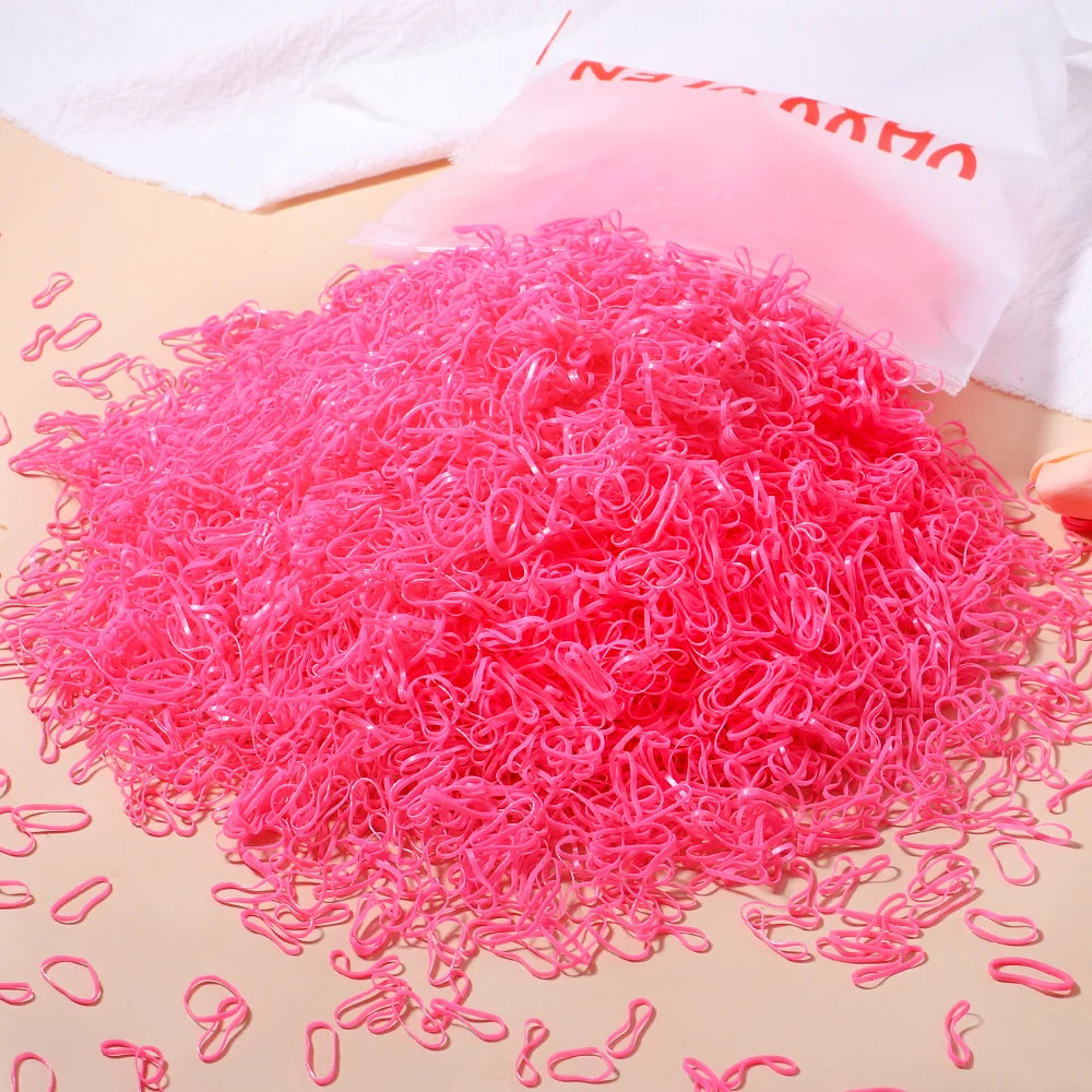 MMAlto Colorful Disposable Elastic Hair Ties for Girls – 500/1000/2026 Pcs Bulk Pack