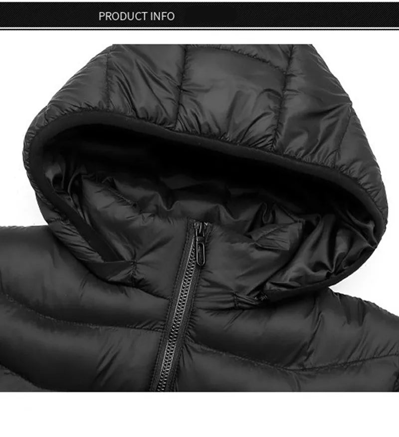 Men's Heated Hooded Winter Jacket, 21 Heating Zones