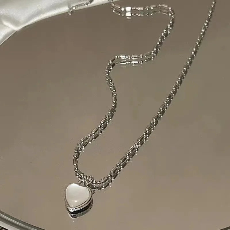 9 Pc Layered Choker Necklace Set for Women - Heart & Star Pendants