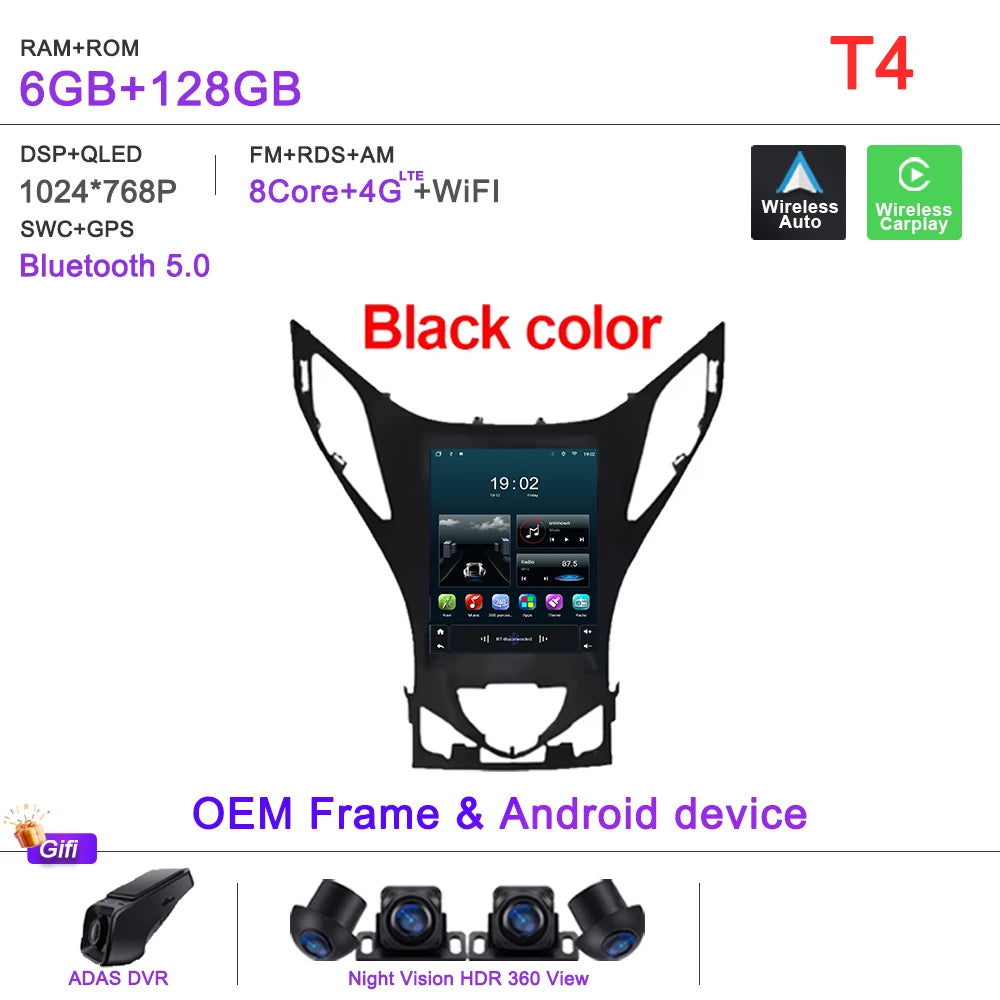 9.7" Car Stereo with Apple CarPlay & Android Auto, Compatible with Hyundai Azera (2011-2012)