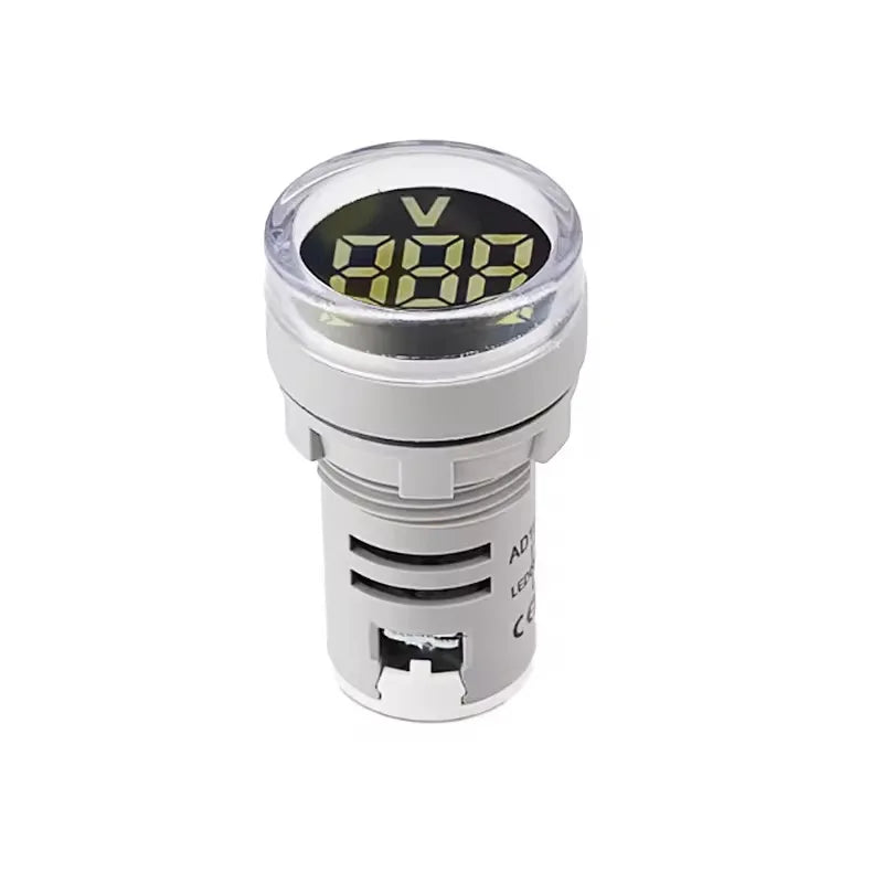 Mini LED Digital Display Voltmeter Alternating Current 60V-500V Digital Display Indicator Aperture 22mm Signal Lamp