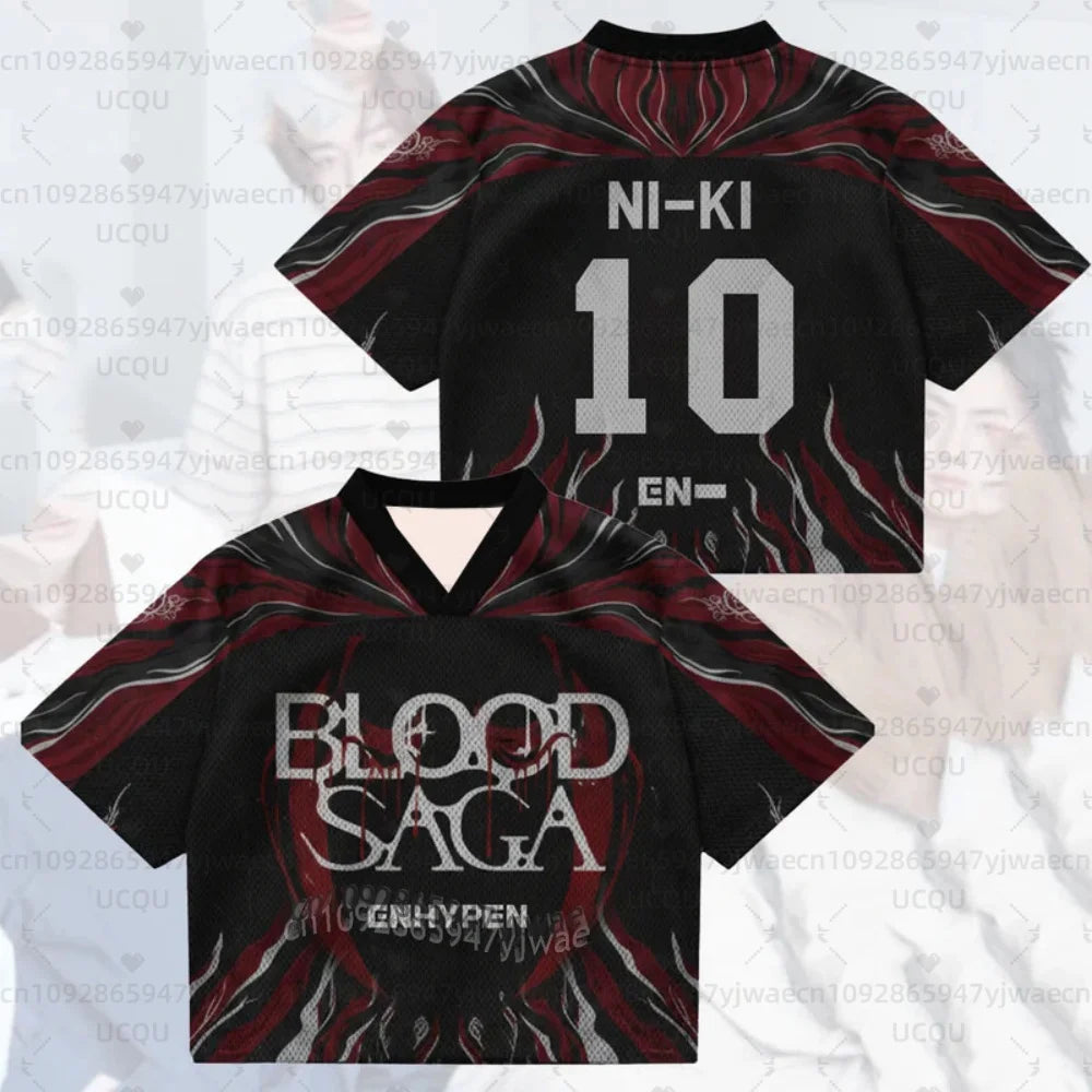 2026 Kpop Fans Support Night Wings Blood Saga Enhypen World Tour Jersey Streetwear Plus Size Short Sleeve Tops T-shirt