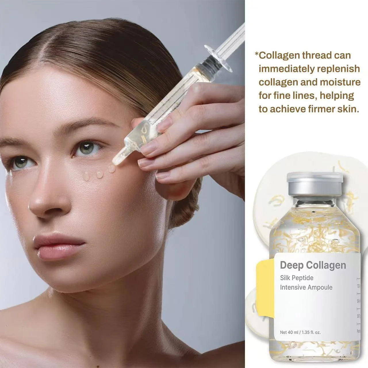 Silk Peptide Intensive Lifting Ampoule – Anti-Aging Face Serum with Collagen & 30 Peptide Complex | Firming