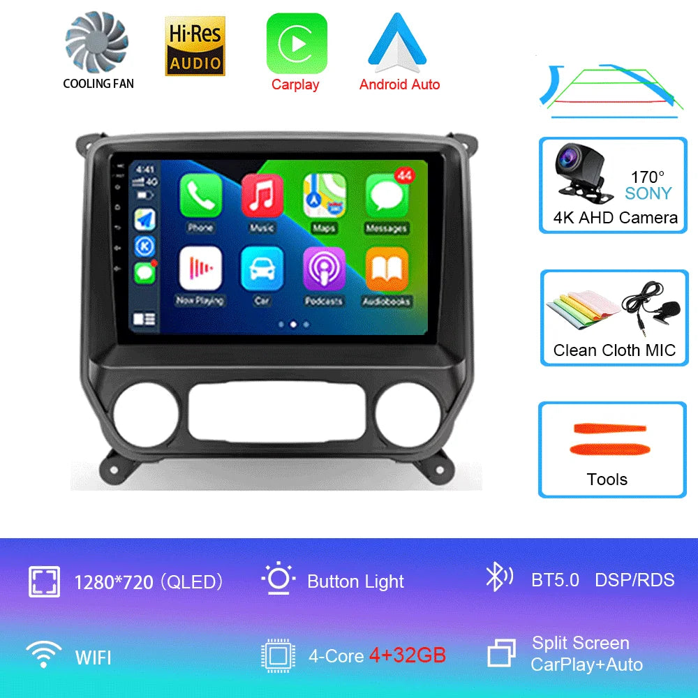 2K Android Car Stereo with CarPlay & Android Auto — Chevrolet Silverado (2014–2018)