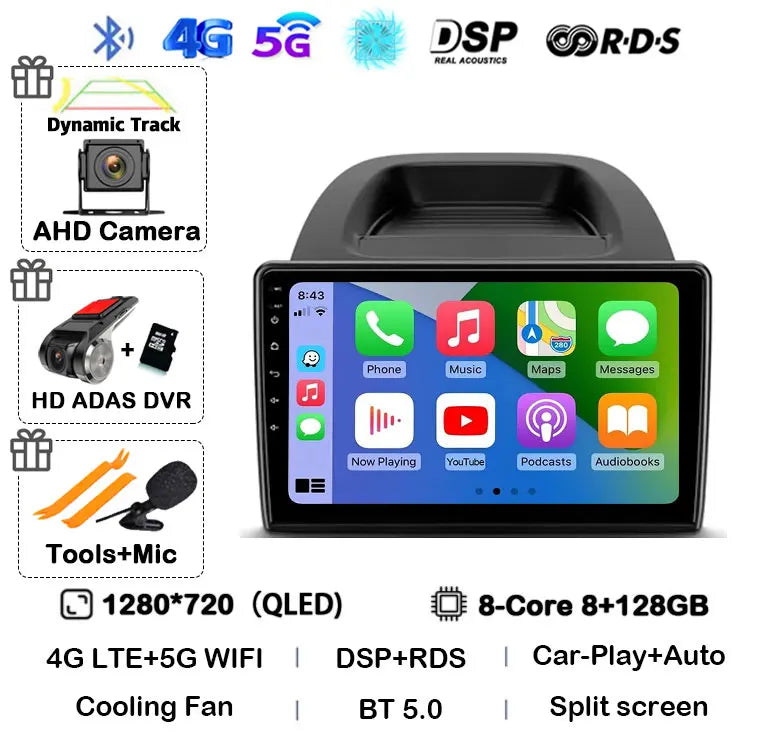 Android 16 Car Radio For Ford EcoSport Eco Sport 2017 2018 - 2023 Carplay Auto GPS Navigation 2 Din Player WIFI+4G Stereo Video