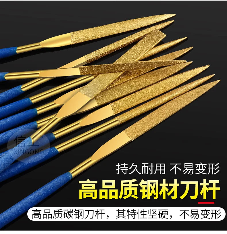 Diamond File, Titanium-coated File, Metal Jade Grinding Tool Set