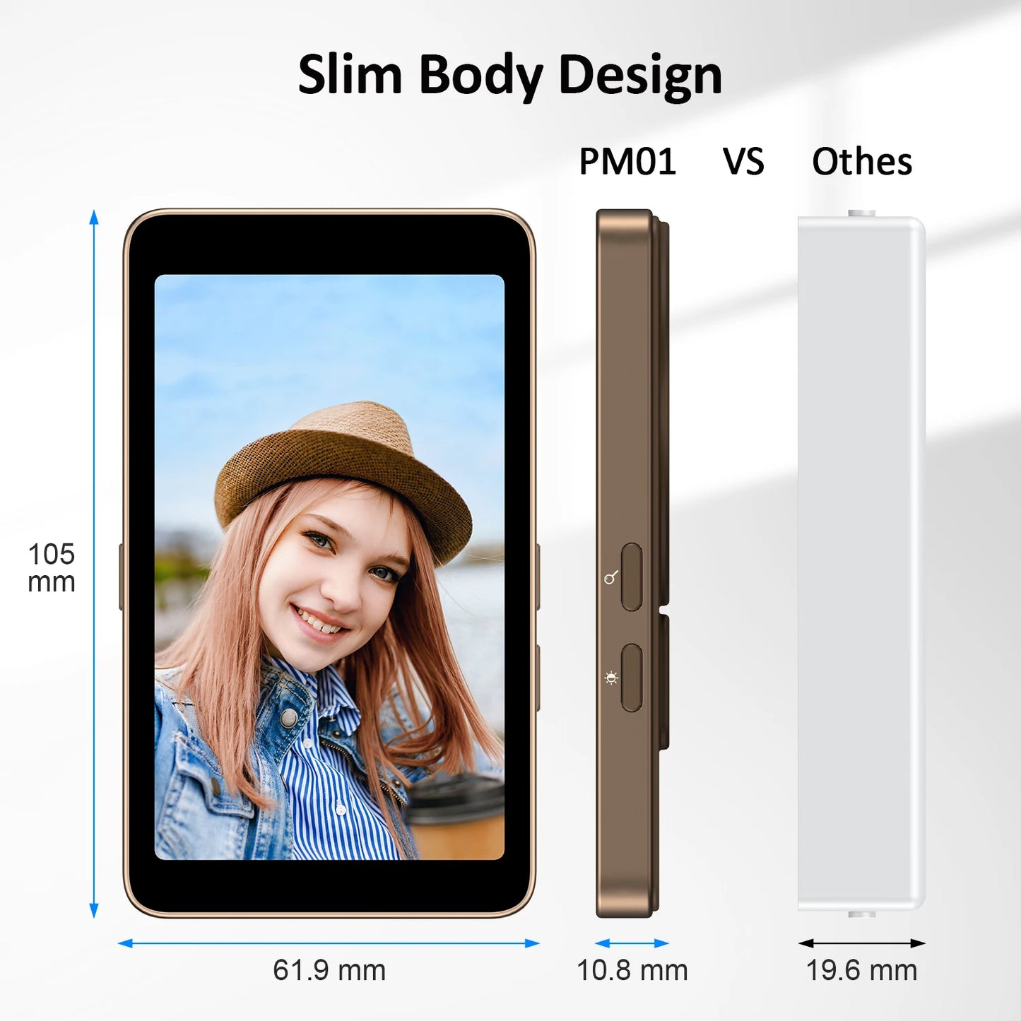 4K Magnetic Vlog Selfie Monitor Screen 3.94" Selfie Screen for Iphone 17 16 Samsung Android Smartphone for Vlog