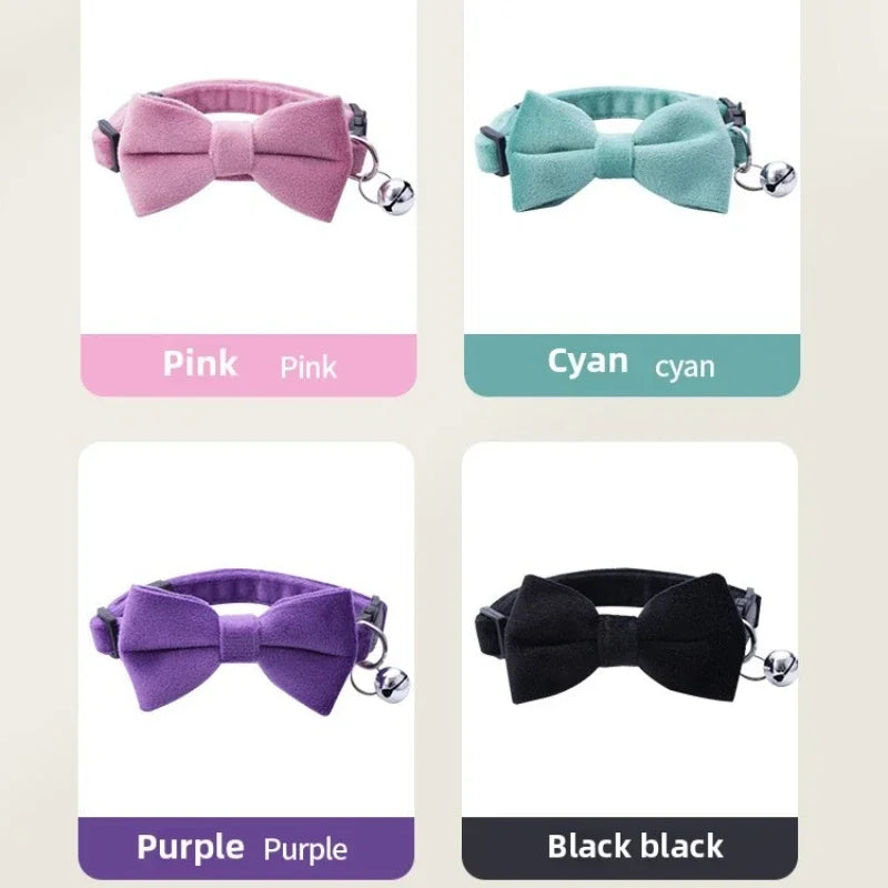 New Bowknot Pet Collar, Cat Collar, Safety Buckle, Cat Bell, Anti-suffocation Collar, Puppy Collar