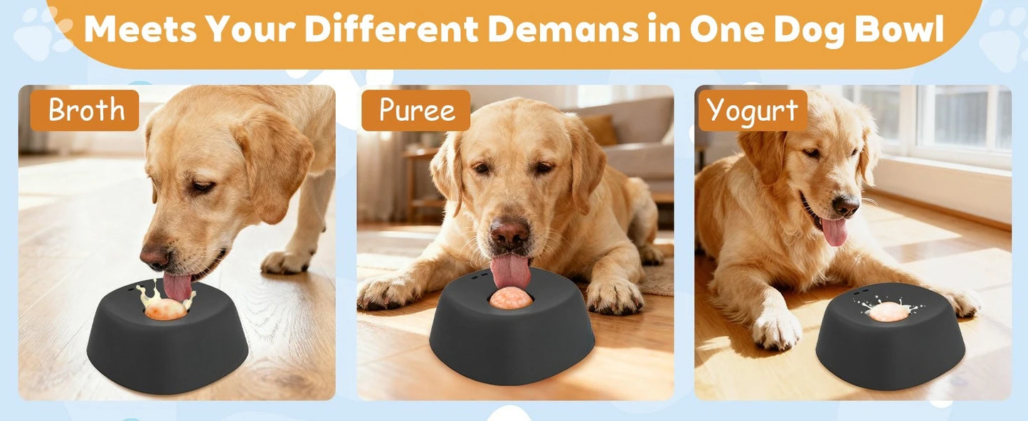 Anti-Choking Slow Feeder Dog Bowl Non-Slip 3/4 Cup - Lick Toy for Liquid Treats Bone Broth Yogurt