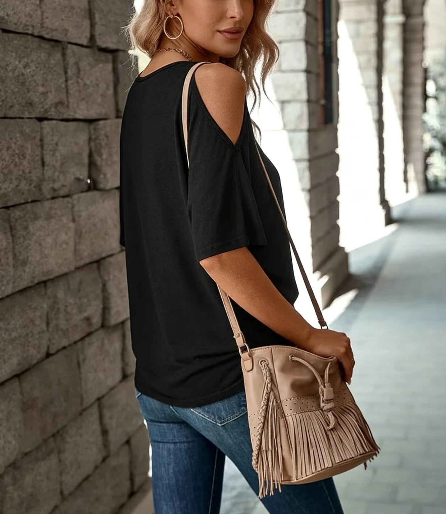 Women's Black Off Shoulder T-Shirt Asymmetrical Neck Batwing Short Sleeve Loose Fit Casual Spring Summer  Daily Commuting Top