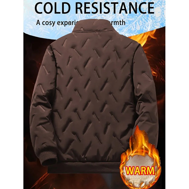 Men's Windproof Winter Puffer Jacket - Warm Padded Zip Coat - photo 3