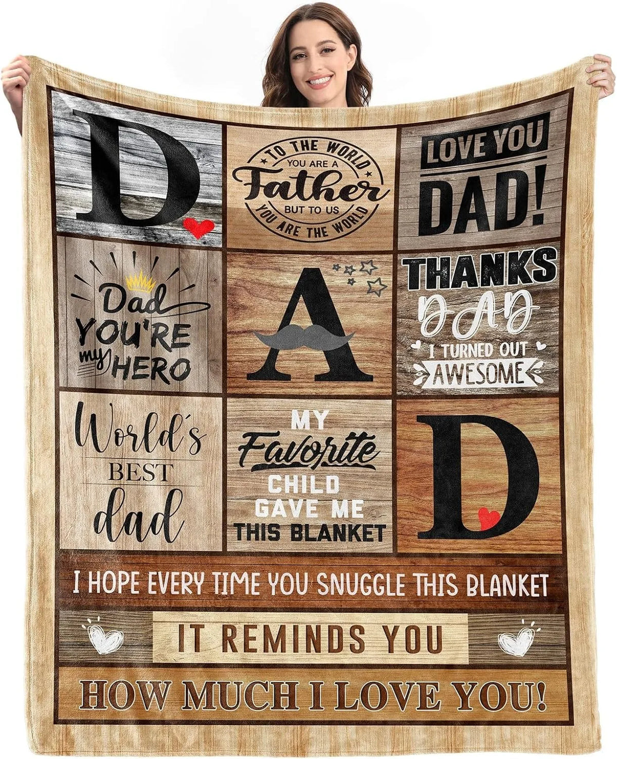Gift for Mom Flannel Throw Blanket with Loving Message