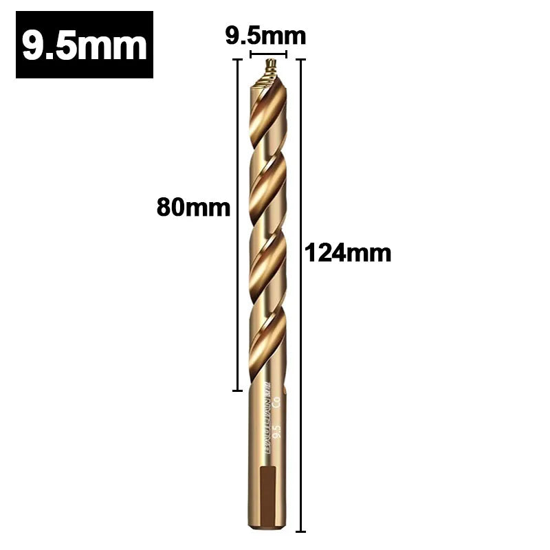 M35 Step Twist Drill, Cobalt Content Straight Shank Drill (3-13mm), For Iron, Stainless Steel, Steel Drilling