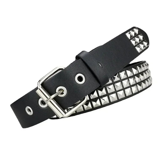 Y2K Pyramid Stud Belt – Punk Rivet Belt for Men & Women - photo 4