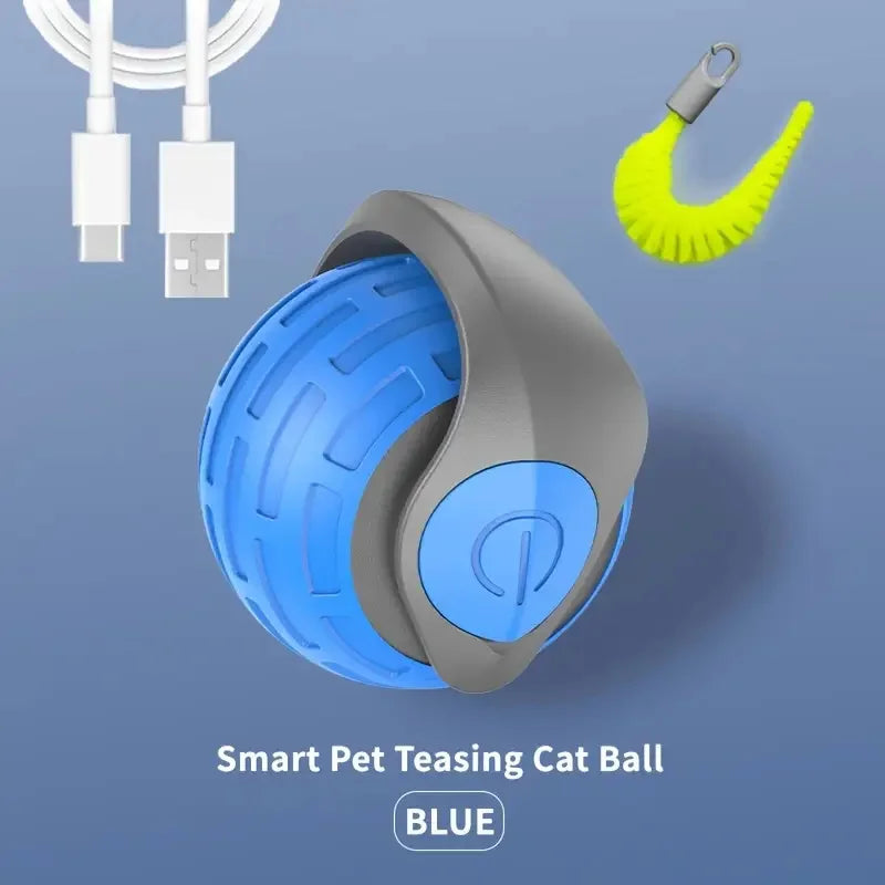 Smart Electric Rolling Cat Toy Ball – USB Rechargeable Automatic Interactive Teaser | Moving Bouncing Ball for Cats
