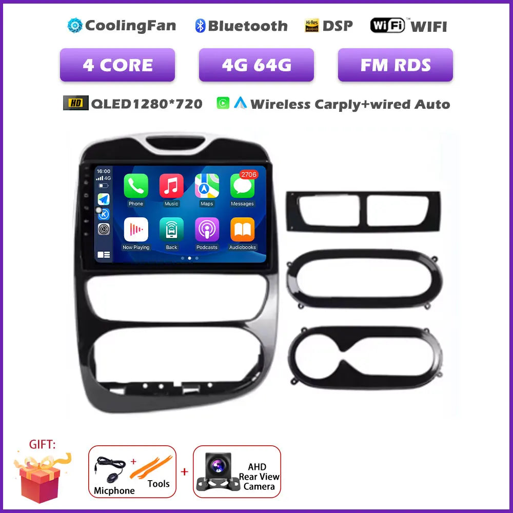 For Renault Clio 4 2012-2016 Carplay Car Radio Multimedia Video Player Android 16 Auto WIFI GPS Navigation DSP stereo BT tools