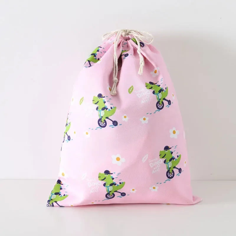 Cute Cotton Travel Storage Bag Drawstring Bag Dustproof Clothes Socks Cosmetic Packaging Organizer Drawstring Pocket