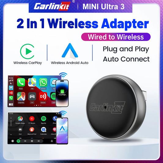 CarlinKit Mini Ultra 3 Wireless CarPlay & Android Auto Adapter
