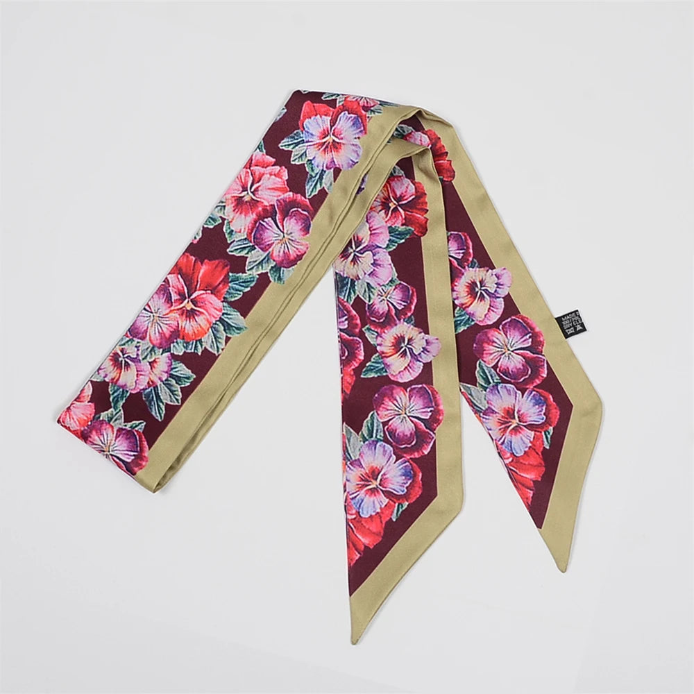 Tarot Constellation Silk Scarf for Women - Skinny Twill Neckerchief