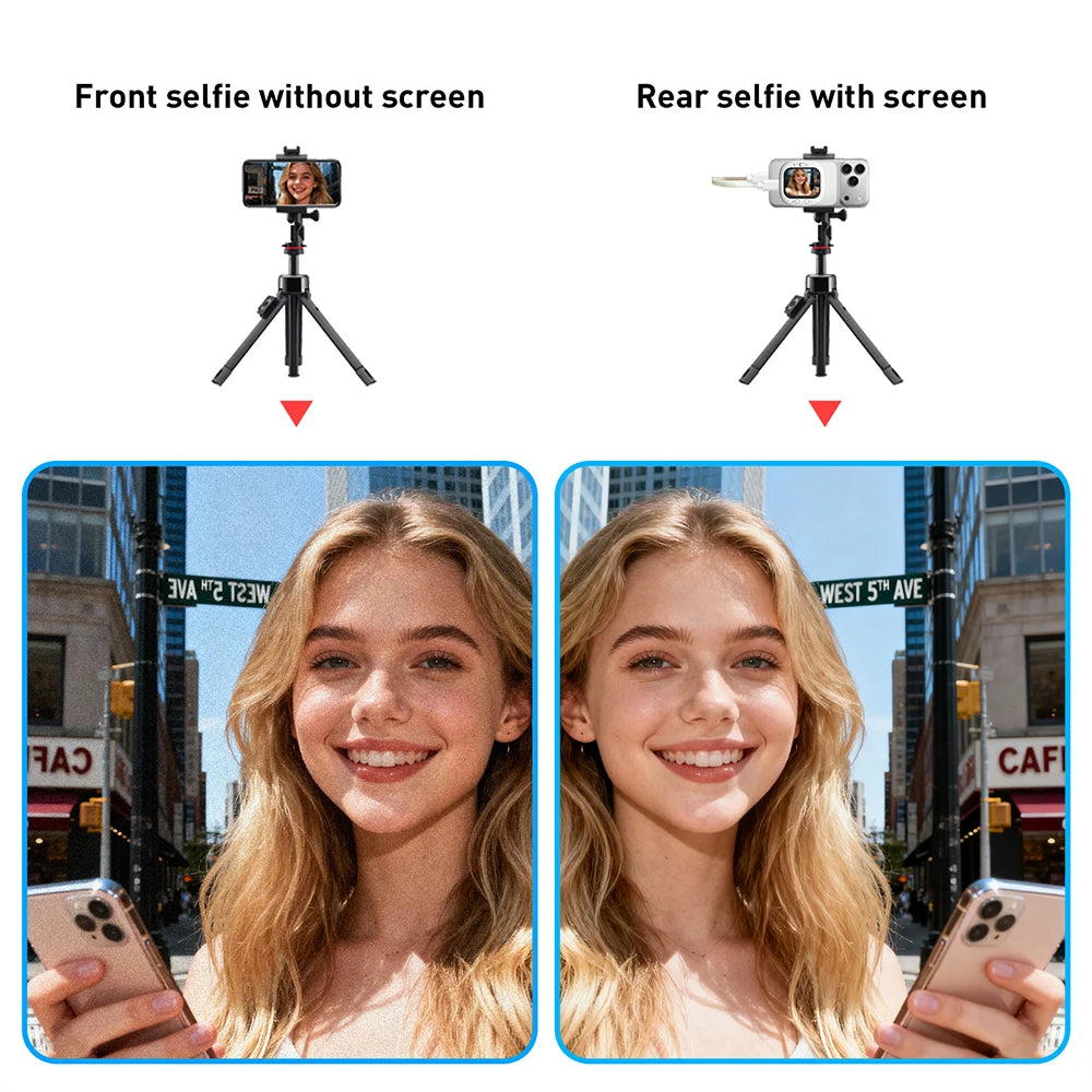 Phone Vlog Selfie Monitor Screen Phone Holder Clip Mount Rear Camera Selfies Vlogging Live Selfie Screen Compatible FOR iPhone