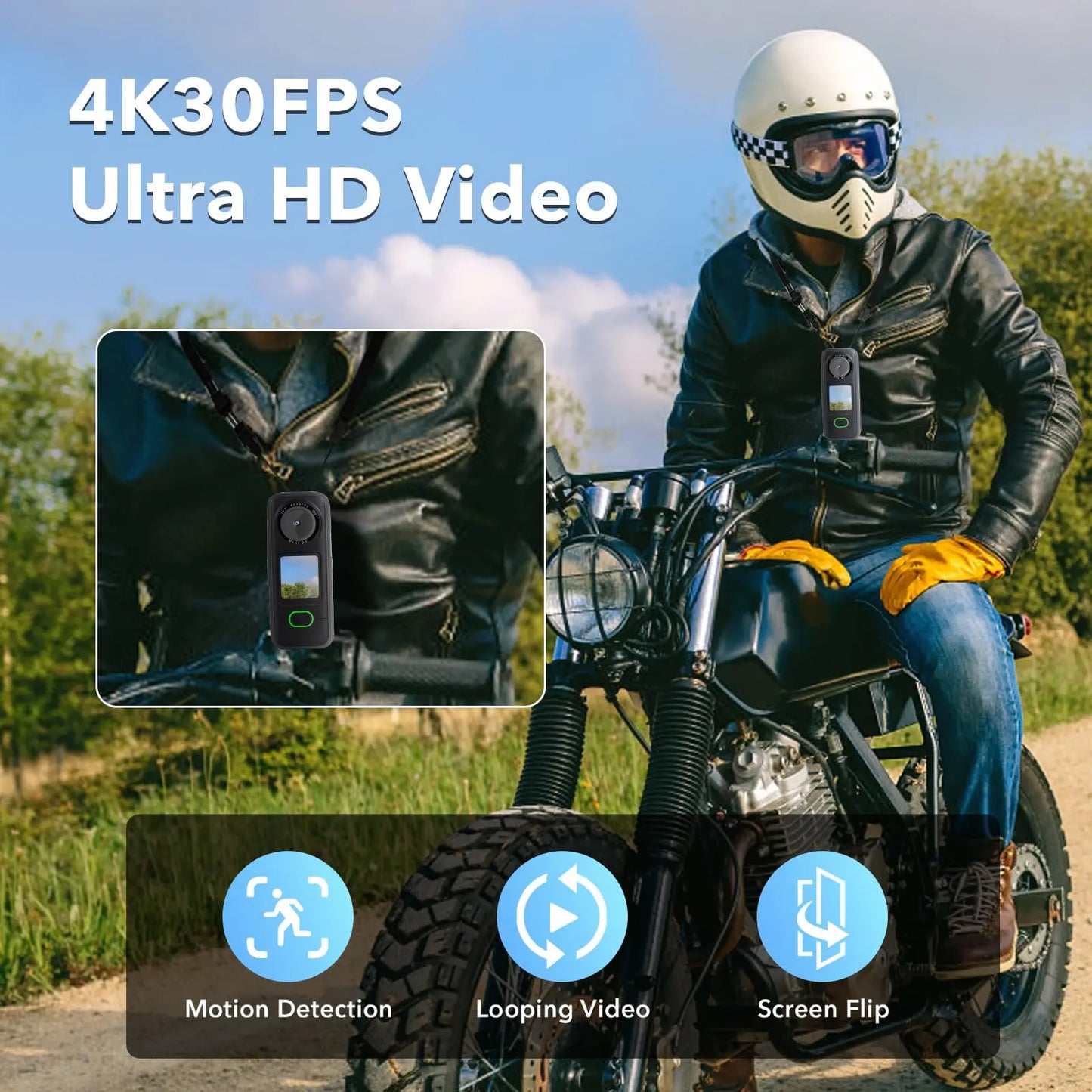 4K Waterproof Touchscreen Action Camera with Stabilization