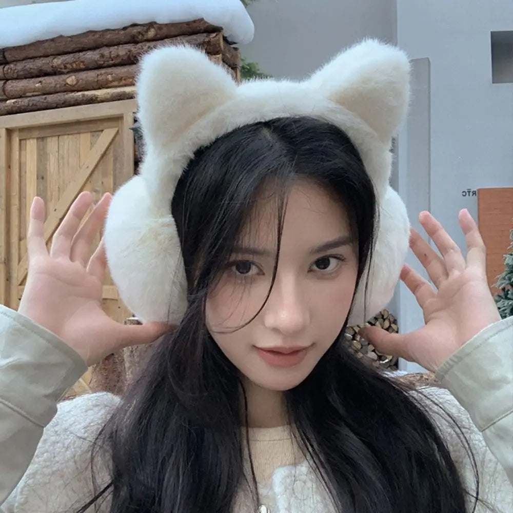 Cute Cat Ear Earmuffs - Foldable Windproof Winter Ear Warmers - photo 2