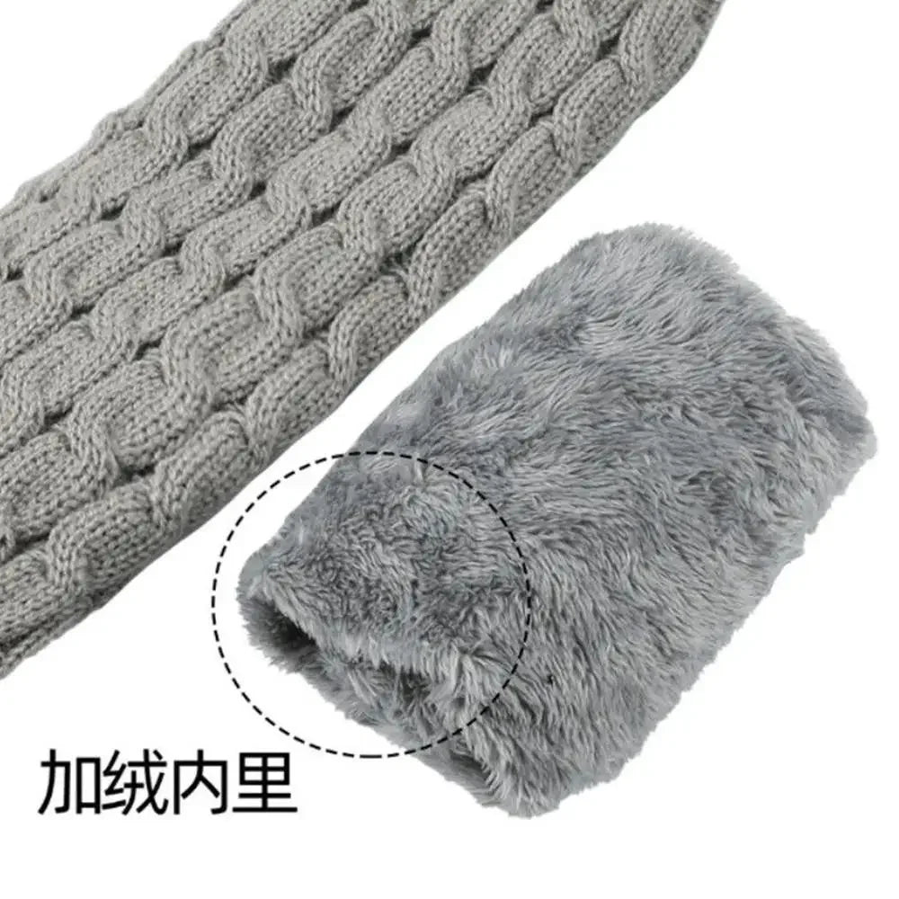 Women's Fleece Lined Knit Leg Warmers - Tall Crochet Boot Covers - photo 5