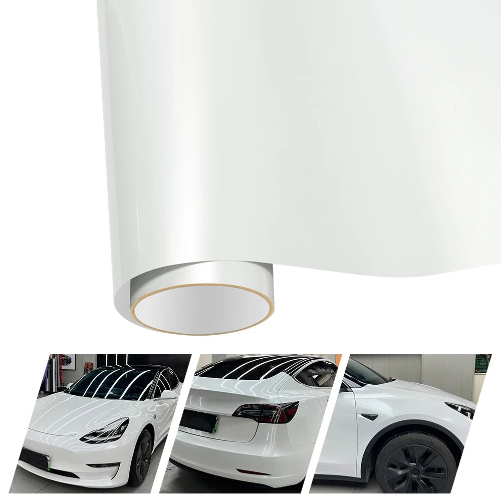 Premium Gloss Pearl Shell White Color Sticker Vinyl Wrap Film Roll Self Adhesive PET Decal Car Wrapping Film Scratch-resistant