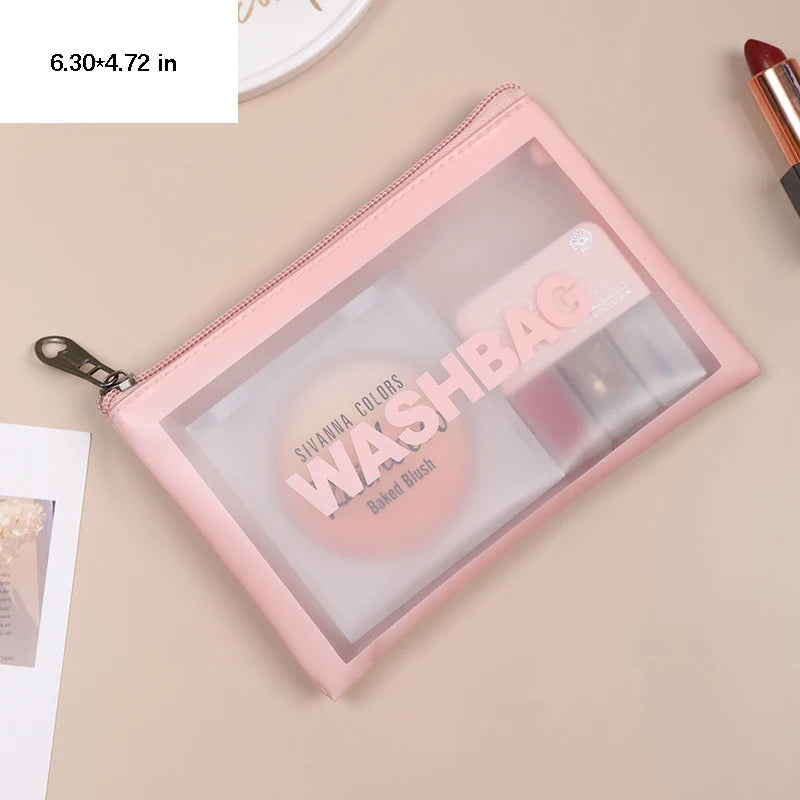Portable Toiletry Bags with Handle, Translucent Waterproof travel Make up Bags for Women, Large Capacity Travel Cosmetic Bags