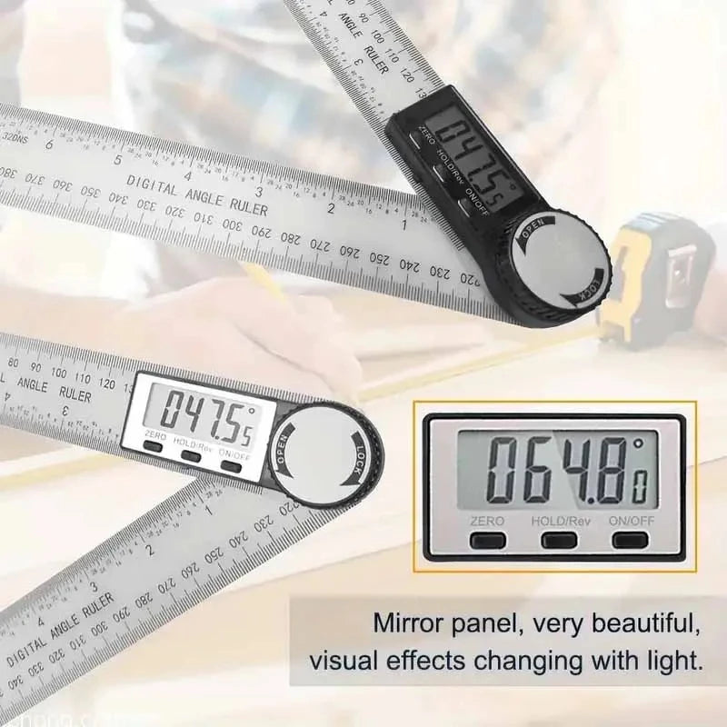 HOMEFISH 1 PC 2 in 1 Digital Angle Detector Scale Suitable for Woodworking Measurement Tools High Accuracy Mutifunction Tools