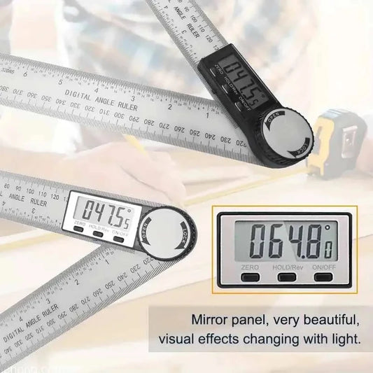 HOMEFISH 1 PC 2 in 1 Digital Angle Detector Scale Suitable for Woodworking Measurement Tools High Accuracy Mutifunction Tools